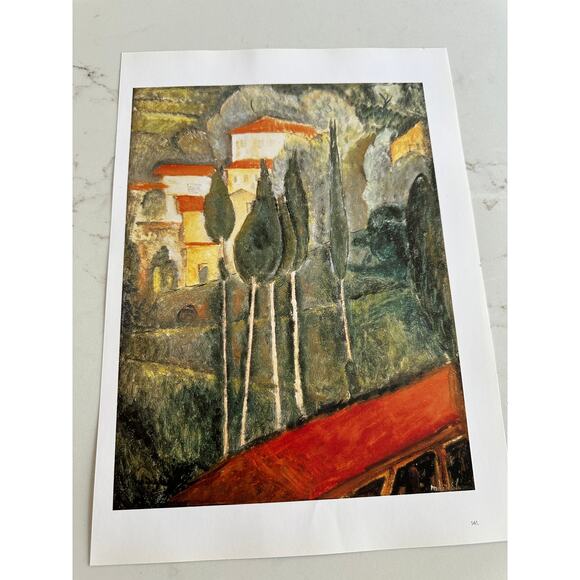Modigliani, Landscape, Southern France, Painting, Print, Art, ~ 250626-WH 365 - Picture 1 of 1